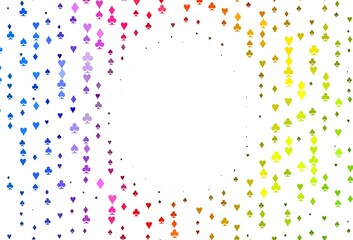 Light Green, Red vector texture with playing cards.