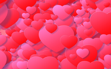 Red and pink heart. valentine's day abstract background with hearts.
