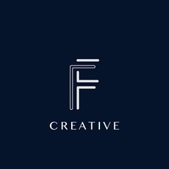 Simple Modern F Letter Logo, Monogram Vector Logo Template Design