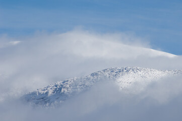 Snowy mountains in the Pyrenees of Huesca. Aragon. Spain.