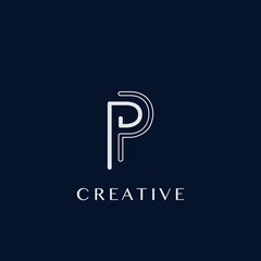 Simple Modern P Letter Logo, Monogram Vector Logo Template Design