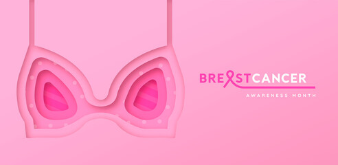 Breast cancer awareness pink underwear banner