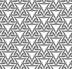 Vector geometric texture. Monochrome repeating pattern with curly tiles.