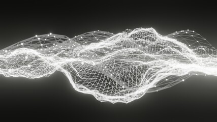 Tech background: bent lattices emitting light