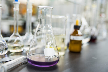 laboratory glassware in laboratory