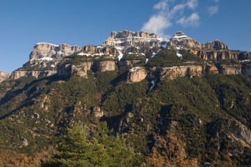 Fototapeta na wymiar The Sestrales in the Ordesa and Monte Perdido National Park. Pyrenees. Huesca. Aragon. Spain.