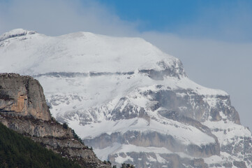 Las Olas peak in the Ordesa and Monte Perdido National Park. Pyrenees. Huesca. Aragon. Spain.