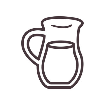milk jar line style icon vector design