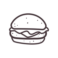 hamburger line style icon vector design