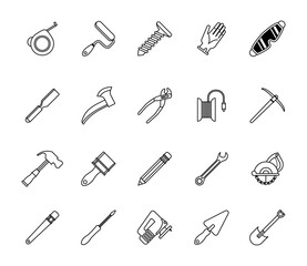 bundle of twenty tools set icons