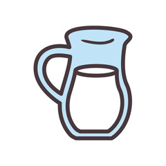 milk jar line and fill style icon vector design