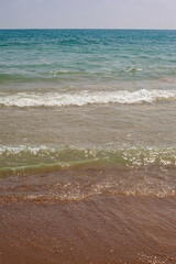 Beautiful picture of the sea going to the horizon. The sea is agitated. Beautiful sea, waves and horizon.