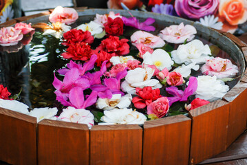 bouquet of flowers in the water