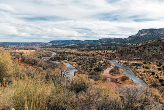 Chama River New Mexico USA Overview in Winter