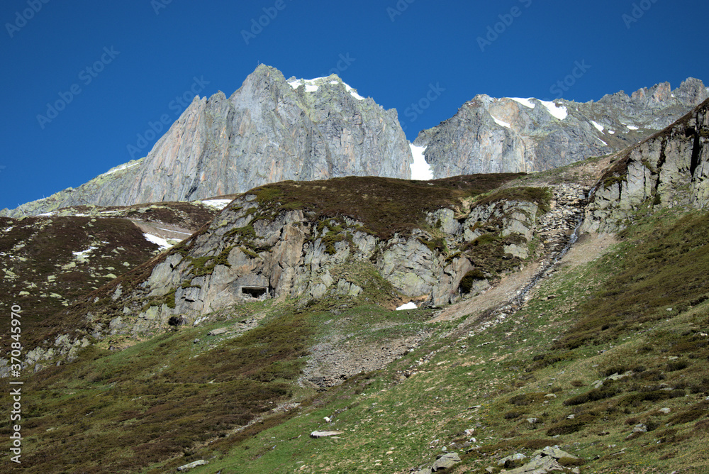 Sticker Bergpanorama am Oberalppass in der Schweiz 21.5.2020