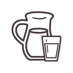 juice jar and glass line style icon vector design