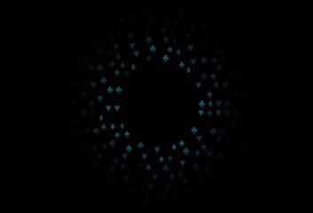 Dark BLUE vector template with poker symbols.