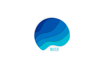 Colorful logo on a white won with the image of sea waves and the inscription. Template for business cards, flyers, advertisements, posters, brochures. Vector image.

