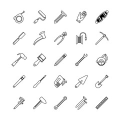 bundle of twenty five tools set icons