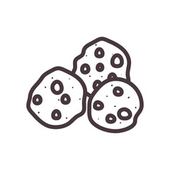 sweet cookies line style icon vector design