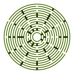 Labyrinth vector circle shape. Maze (labyrinth) game illustration