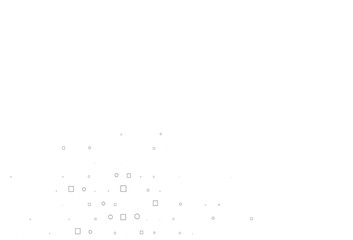 Light Silver, Gray vector pattern with spheres, squares.