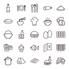 Food line style symbols set vector design