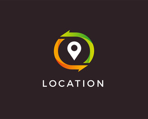 minimal location logo template - vector illustration