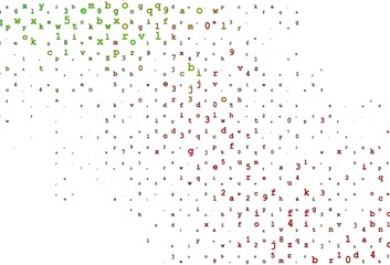 Light Pink vector cover with english symbols.