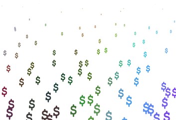 Light Multicolor, Rainbow vector template with Dollar.