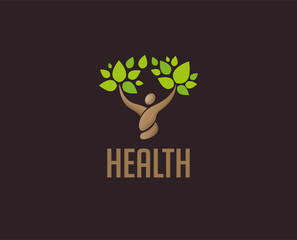 minimal health logo template - vector illustration