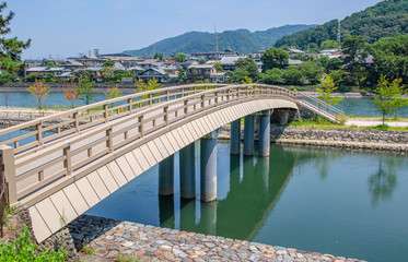 京都の宇治川の橘橋