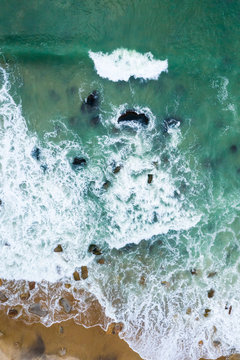 Aerial view of the beach in New England