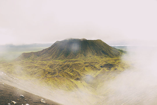 Marumligar volcano with mist, Vanuatu