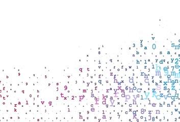 Light Purple, Pink vector cover with english symbols.