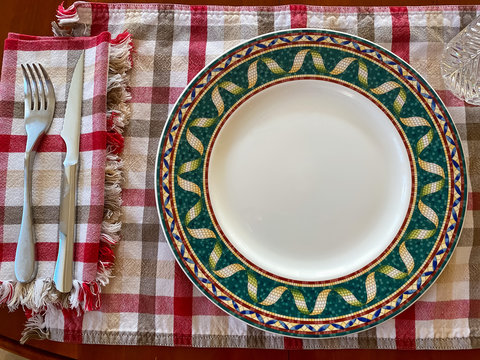 Bone China Plate With Cutlery