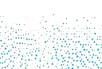 Light Blue, Green vector texture with playing cards.