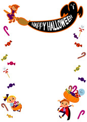 家族ハロウィンフレーム背景なし