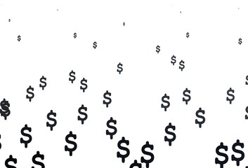 Dark Black vector pattern with Dollar.
