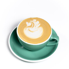 Coffee with cream. White background
