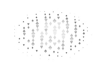 Light Silver, Gray vector template with poker symbols.