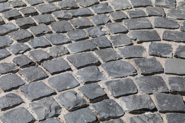 The element of the pavement stone pavement of gray stone