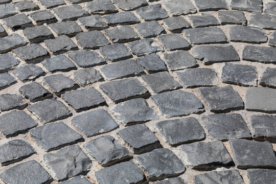 The element of the pavement stone pavement of gray stone - Powered by Adobe