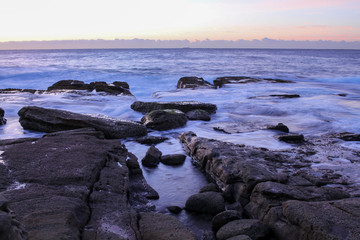 Fototapeta na wymiar Mahon rock pool near Maroubra beach at sunrise.