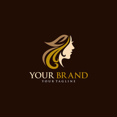 Luxury Hair stylist Logo Vector Template