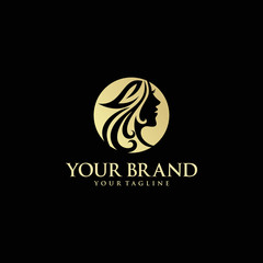 Luxury Hair stylist Logo Vector Template