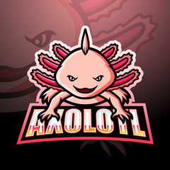 Axolotl mascot esport logo design
