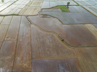 Aerial view of pattern created by farming activities.