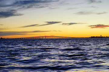 Fototapeta premium Miami downtown and beach at sun set 
