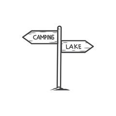 Camping icon vector illustration, directions for places